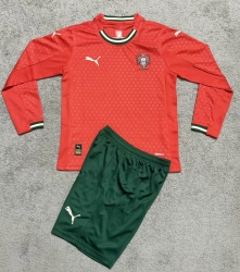 2526 kids kit Portugal home and away long sleeves soccer jersey